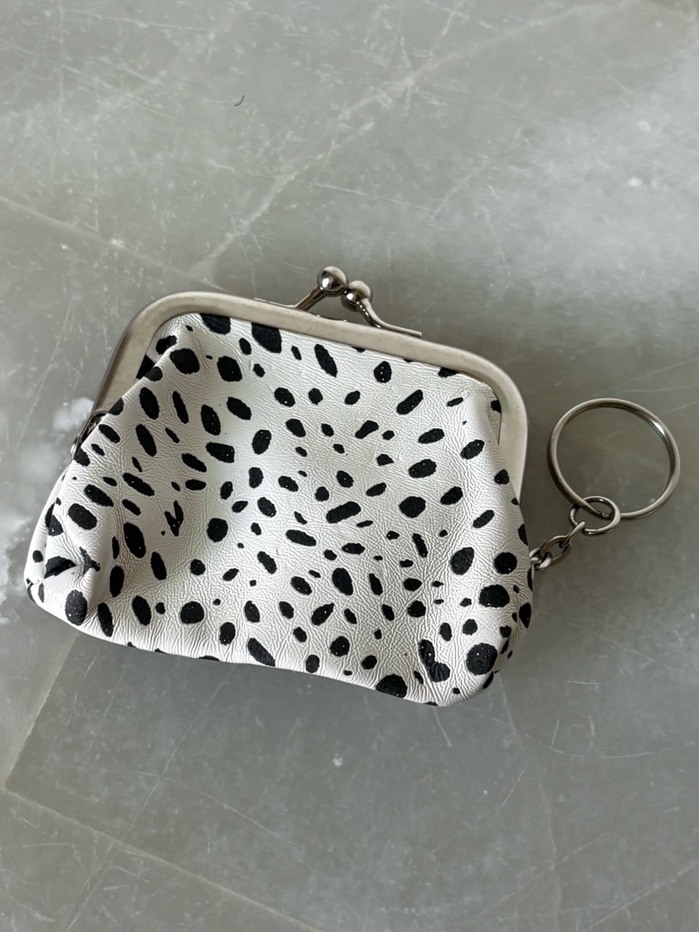 Dalmatian Print Coin Purse Keyring